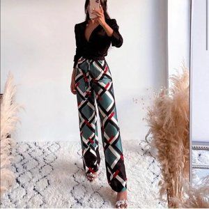 Zara Satin High Waisted Pants